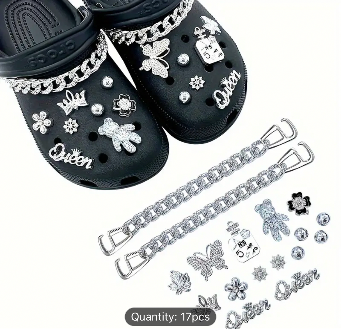 Silver bling charms