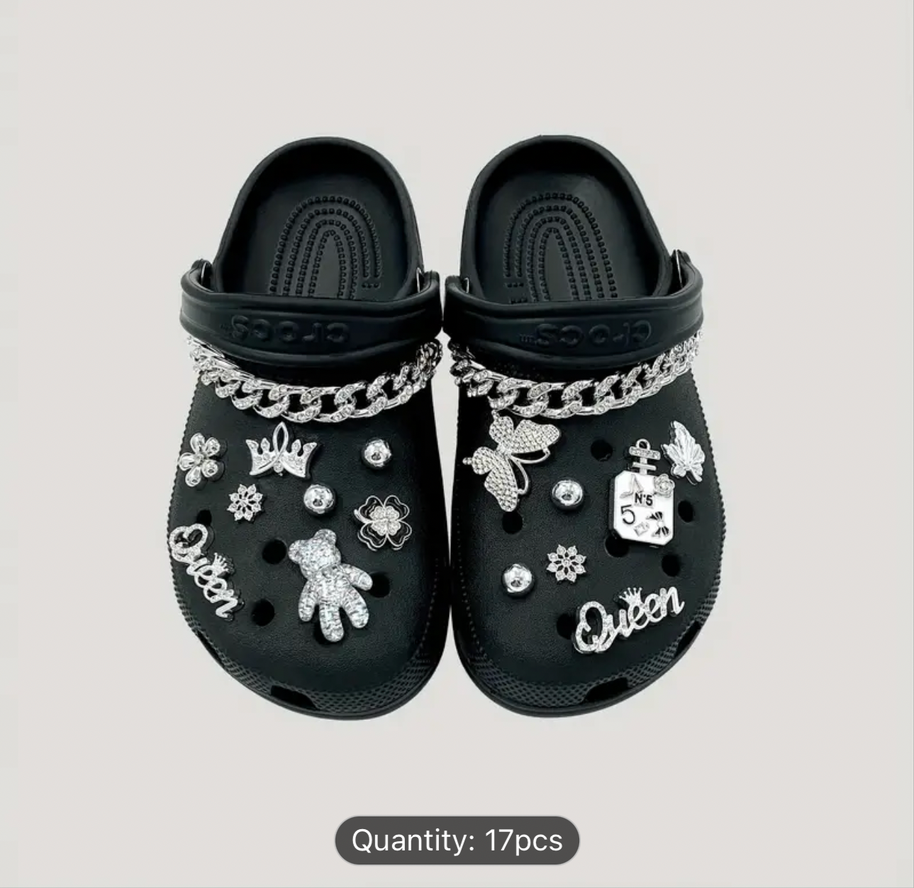 Silver bling charms