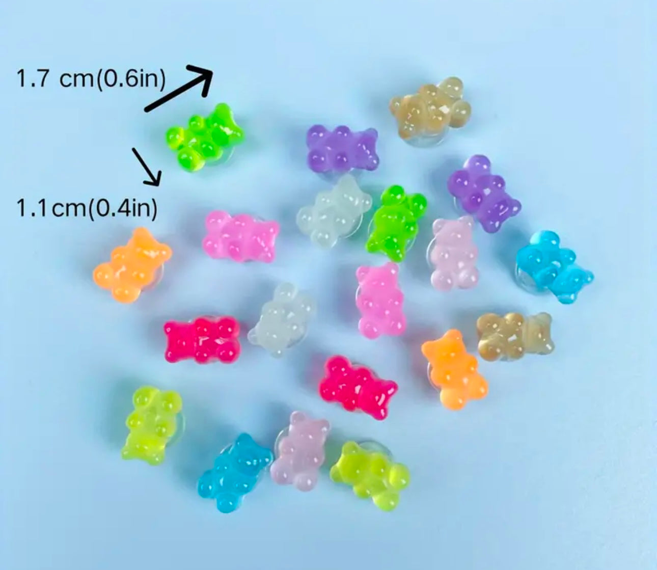 Glow in the dark jelly bear charms